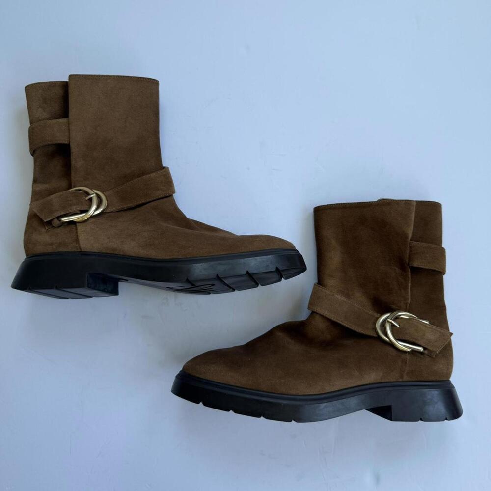 STEWART WEITZMAN Britain suede brown boots